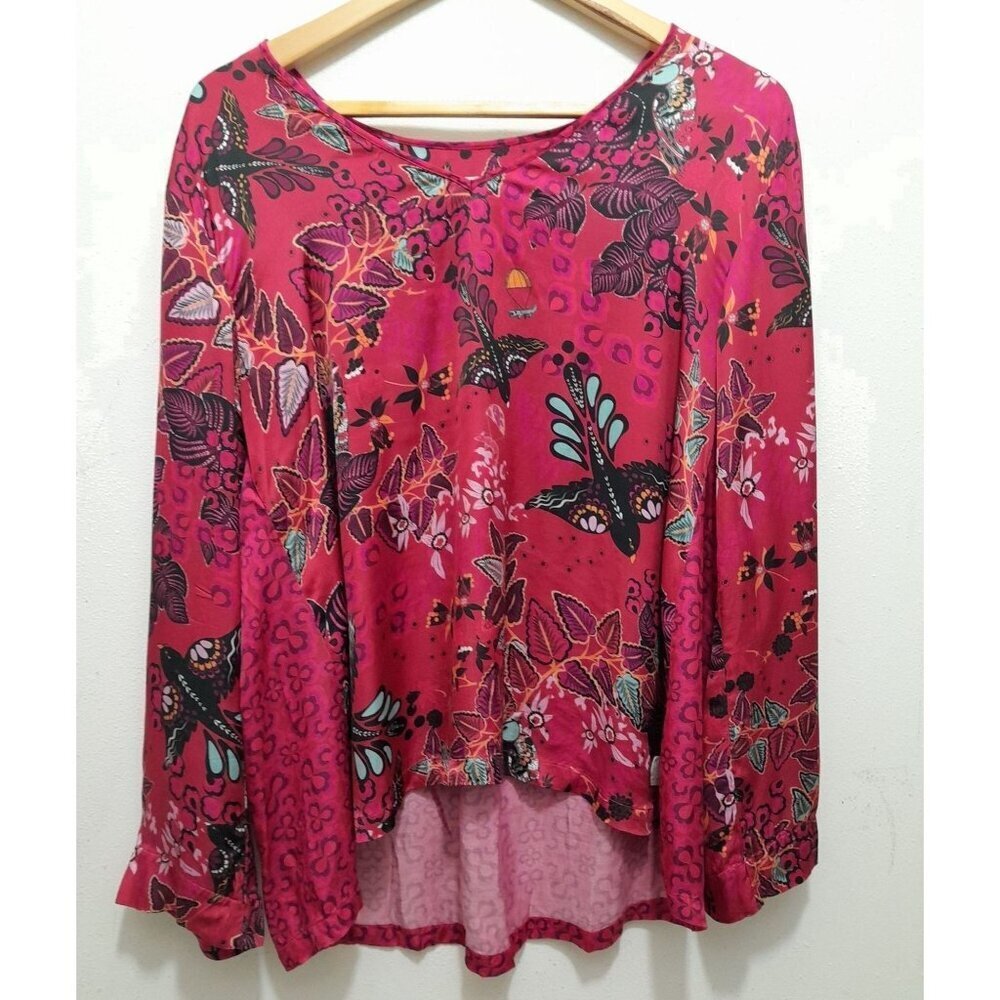 Odd Molly Blouse Floral Colorful Casual Lightweight Viscose Size Medium